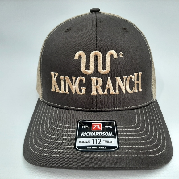 King Ranch Richardson 112 Trucker Mesh Snapback Hat Cap Brown Embroidered - Picture 2 of 4